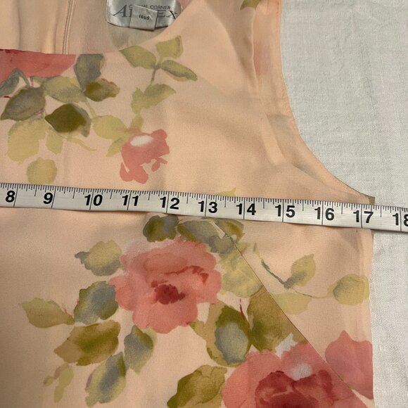 Vintage Casual Corner Annex Women’s Floral Maxi Dress Size 2 Peach Cottagecore - Picture 6 of 10